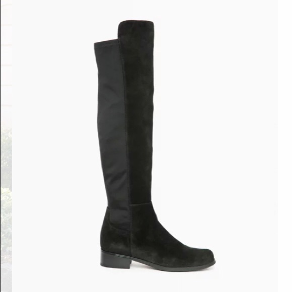 NWT Blondo Black Suede & Fabric Waterproof Over the Knee Boots - Picture 4 of 9